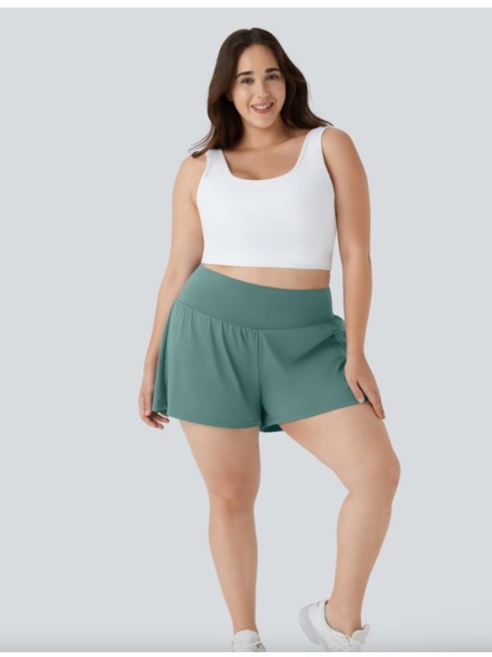 🆕 HALARA *long* High-Waist Athletic Yoga double-layer Shorts